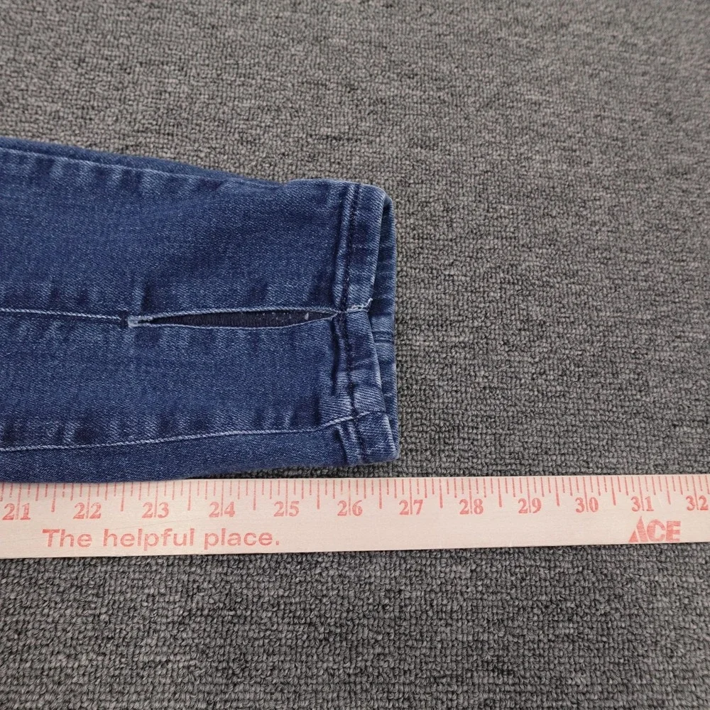 Pilcro Jeans Womens 32 Blue Medium Wash Mid Rise Skinny Slit Hem Stretch 32x29.5